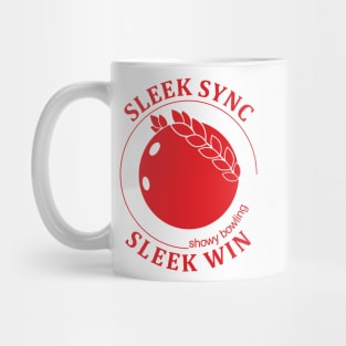 Showy Bowling. Sleek Win (red print) Mug